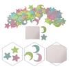 Plastic Stickers 100PCS Stars Removable Fun Moon Ceiling Decal Living Room