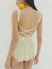 MADIN Daisy Knit One-Piece Swimsuit_Lemon Chiffon