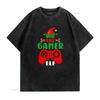 Christmas Elf Gamer Controller Boys Kids T Shirtns Gaming Xmas Shirt vintage Washed designer clothes Soft Comfortable Casual