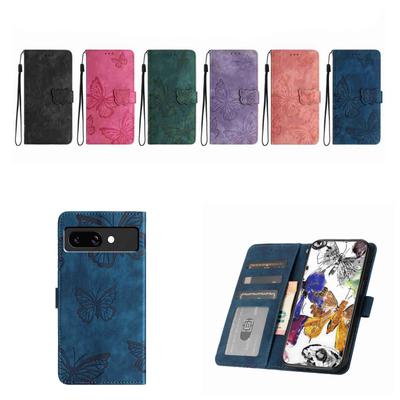 For Google Pixel 6 /Pixel 7 /Pixel 8 /Pixel 9 /Pixel 10 series...Faux Leather Wallet Case with Butterfly Design,Card Slots & Shockproof Protection