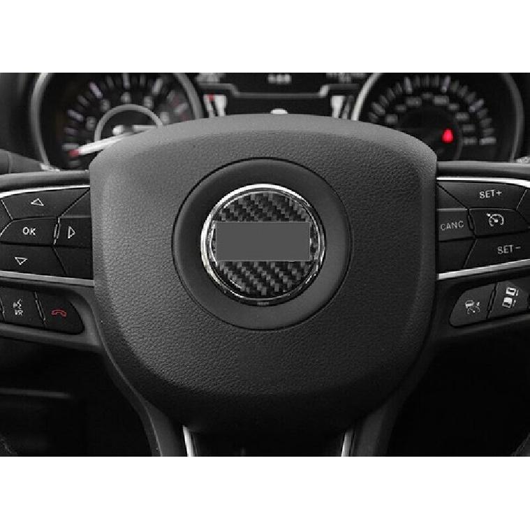 For Jeep Cherokee 14-2022 Real Carbon Fiber Steering Wheel Horn Button Cover