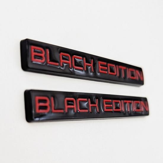 2x Black&Red Metal Black Editon  Emblems Sport Bagde Turbo Sticker Car Decal