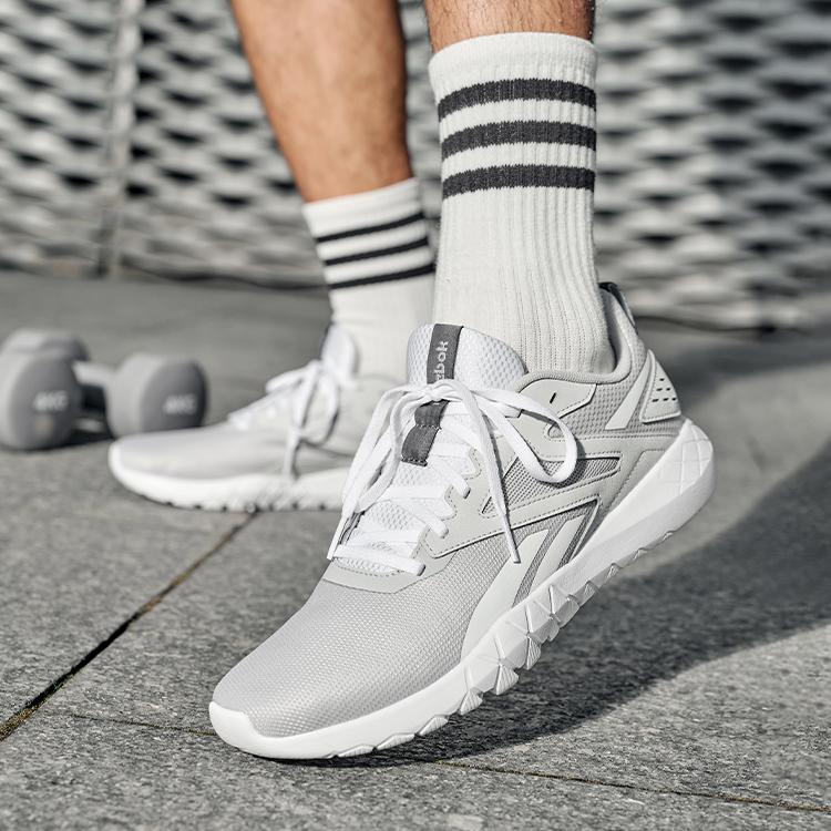 Reebok Flexagon Energy Tr 4 Low-Top Training Shoes Men's Gray White Sneakers 100202004