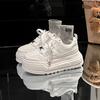 Cowhide version~ 2025 summer heightening platform white shoes women's 2025 summer new versatile casual shoes board shoes