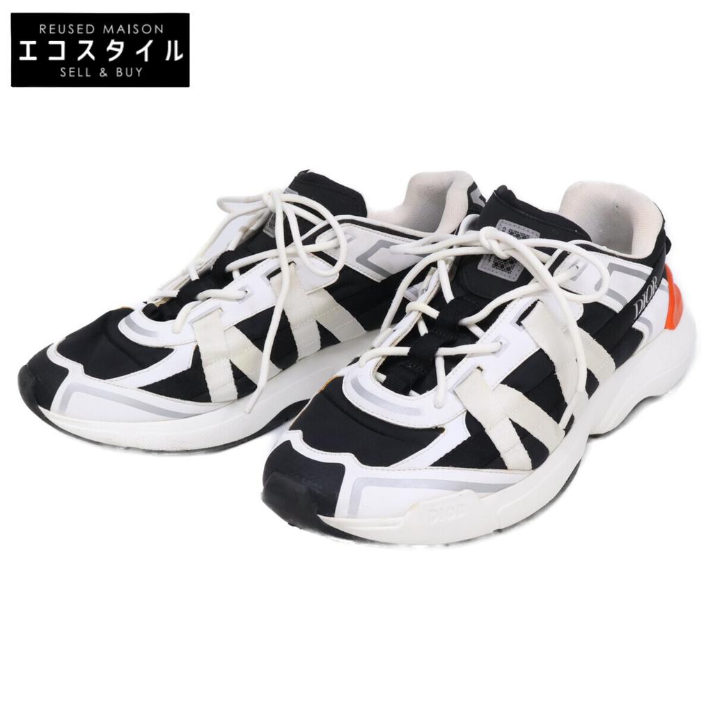 Dior B24 RUNTEK Runtec Seitenlogo Low Cut Schuhe 43 Weiß / schwarz Gebraucht