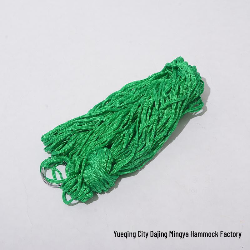 Military Green/Red Mesh Outdoor Hammock with Iron Hook & Nylon Rope