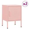 Bedside Table - Maison Exclusive - 2 Pcs - Steel - Pink - 51 Cm