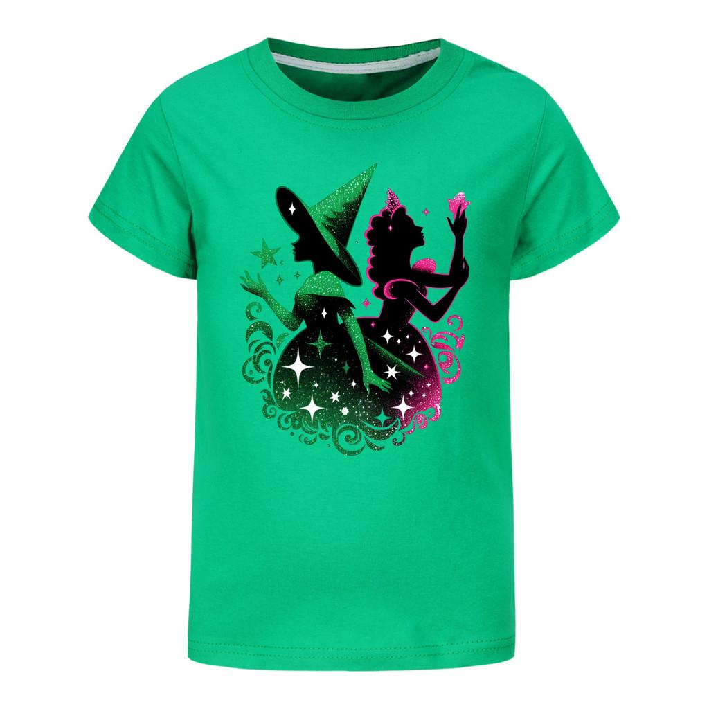 Kinder Mädchen Hexenprint Lässiges Kurzarm T-Shirt