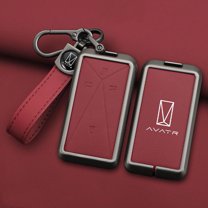 Zinc Alloy Leather Car Key Case for AVATR 11 12 AVATR ESV Car Key Case RC Cover Housing Keychain Accessories