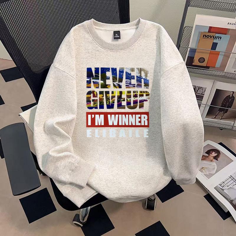 

Men s Trendy Loose Velvet Crewneck Sweatshirt - Winter Casual Base Layer Top for Couples 4XL