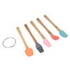 5Pcs Baking Tool Set Brush Spatula Cutter Spoon Scraper Nontoxic Durable Waterproof Bamboo Handle Kitchen Tool Set