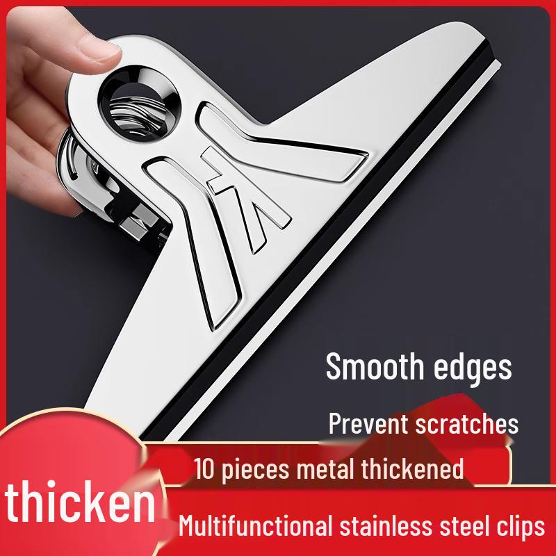Stainless Steel Mountain Clip Collection: Extra Large, Small Book and Bill Clips for Drawing Boards