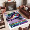 Rainbow Theme Crystal Velvet Floor Rug Personalized Custom Name Text Warm Carpet Home Decoration