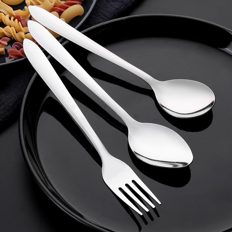 LOOG Laser Stainless Steel Tableware Household Spoon Restaurant Steak Fork Commercial Spoon Salad Fruit Fork