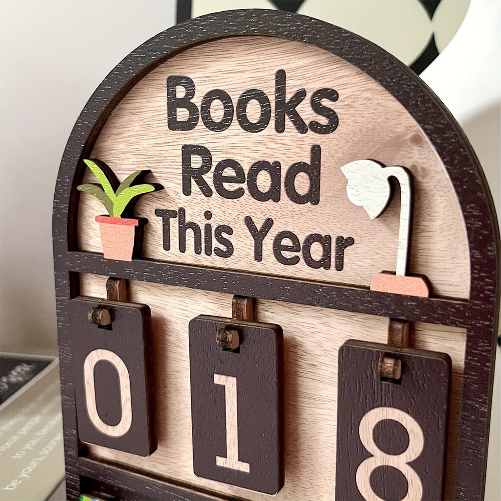 Wooden Reading Counter, Reading Book, Statistician, Desktop Decoration Gift