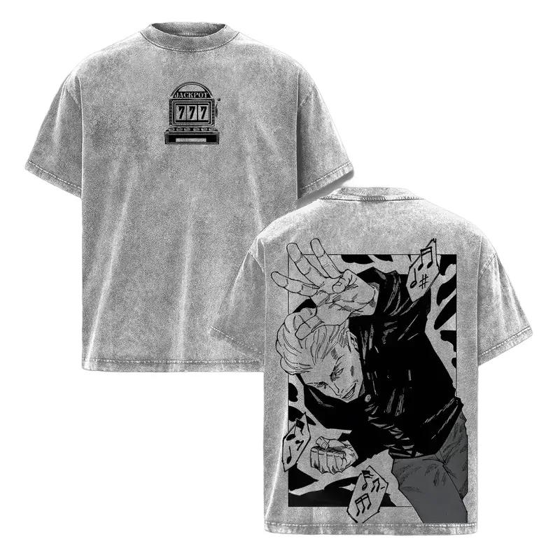 Hot Anime Jujutsu Kaisen Zenin Maki Print T-shirt Men Women Tshirts Casual Cotton Clothing Retro Washed T Shirt Harajuku Tops