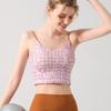 Foreign Trade with Chest Pad French Style Retro Print Sling Quick-Dry Vest Sports Tops Yoga Clothes for Women Workout Underwear Women