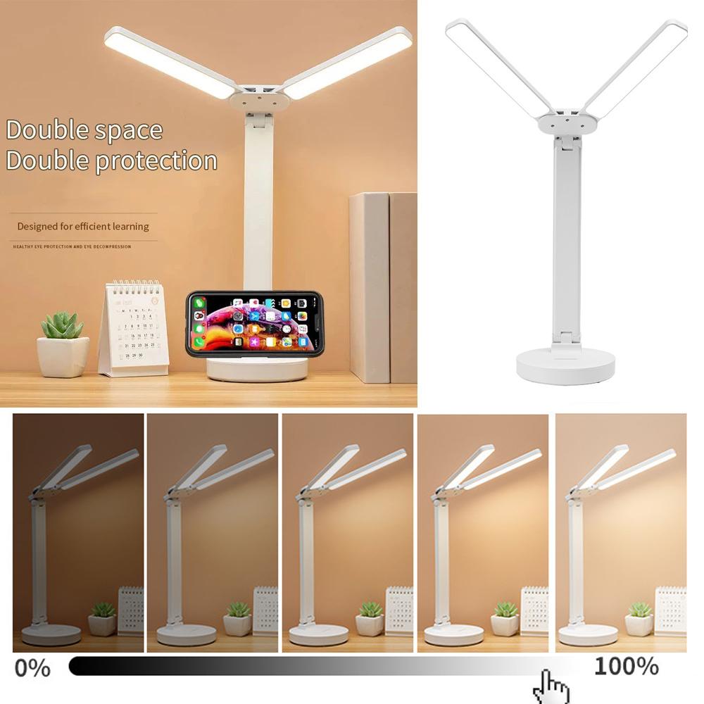 LED eye protection double lamp cap table lamp