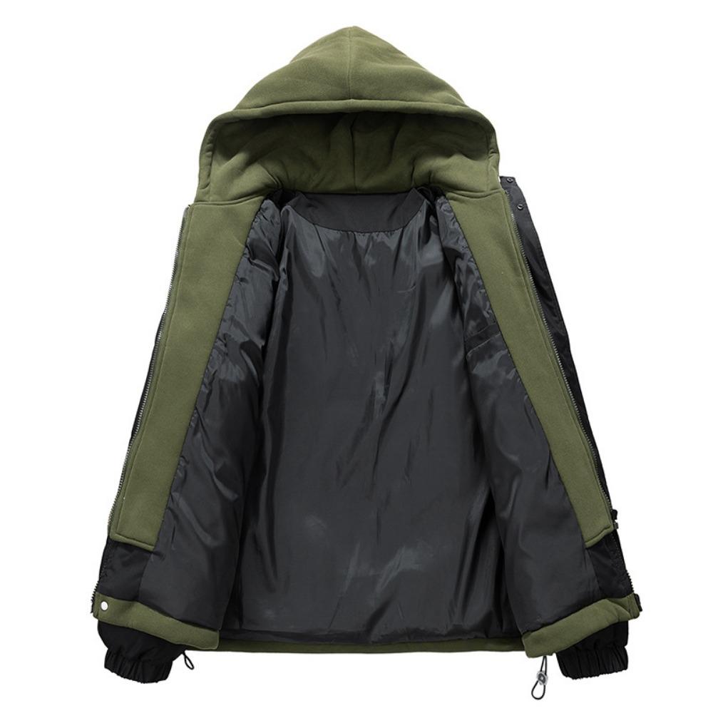 Couple fashion 8-color fake two-piece bread clothes to keep warm, fashionable and versatile casual public cotton-padded clothes