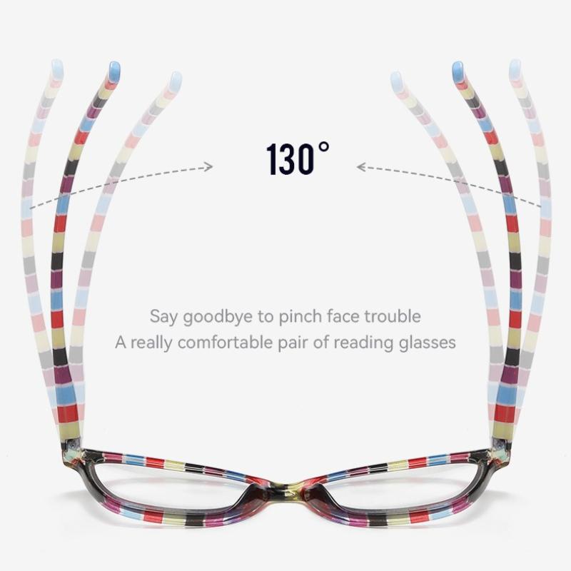 Stripe Printed Photochromic Reading Glasses Women Men Fashion Cat Eye Progressive Multifocal Glasses Unisex Cat Eye Presbyopia
