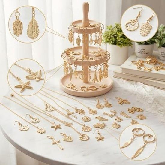 Acidea Charm Accessory Parts 412 Pieces 26 Letter Set A-Z Alloy Pendant Necklace Earrings Decoration Jewelry Basic Making Deco Kit Craft Handmade DIY