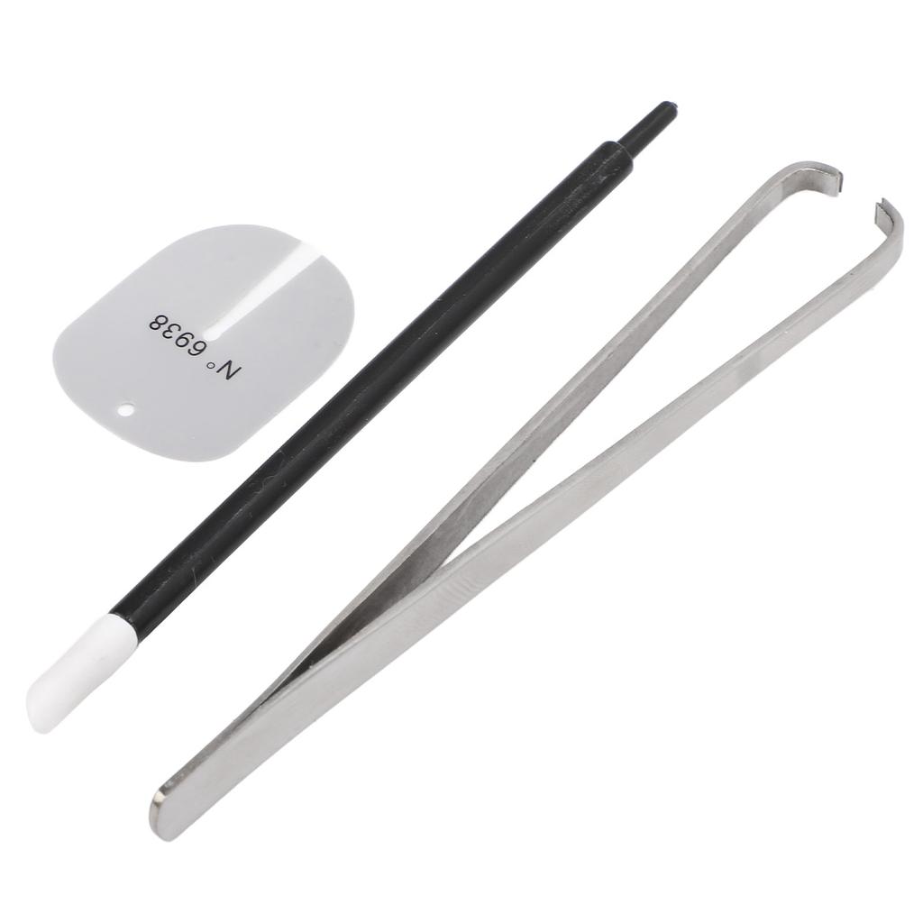 Uhrenfederstegzange, Edelstahl, leichtes Uhrenfedersteg-Pinzettenwerkzeug mit Reinigungsstift