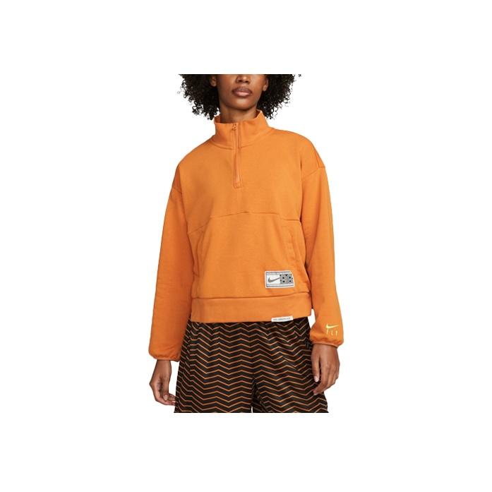 Nike Back Number Printed Stand Collar Long Sleeve Hoodie Women hoodies King-Orange DX0562-815