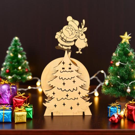 Wooden Rocking Santa Decoration Handcrafted Christmas Figurine for Windowsill Tabletop Festive Home And Shop Decor