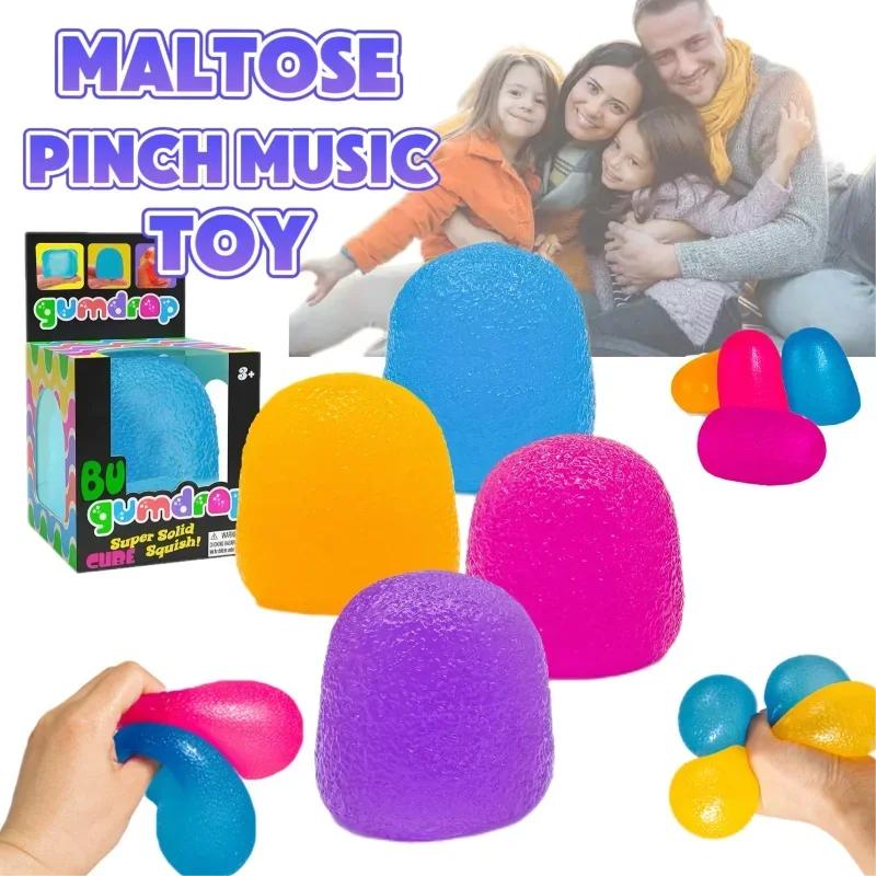 1/4PCS Fun Spongy Stress Toy Colorful Squeezable Hand Fidget Toy Rainbow Ball Toy Relieve Pressure Balls Water Cube