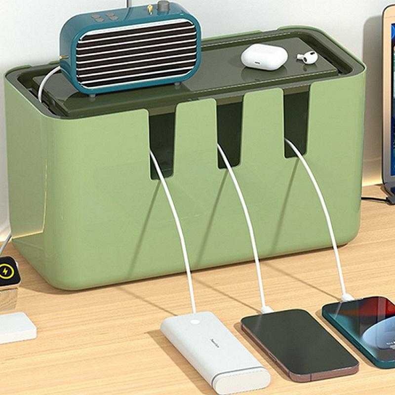 Cable Tidy Box Management Case Space Saving Decor Multifunction Holder Cord Organizer for Tabletop Office Loose Wires Bedroom
