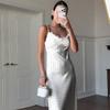 V-neck Lace Polka Dot Dress Spring and Summer New Temperament Elegant Suspender Dress European and American Style Women's Dress