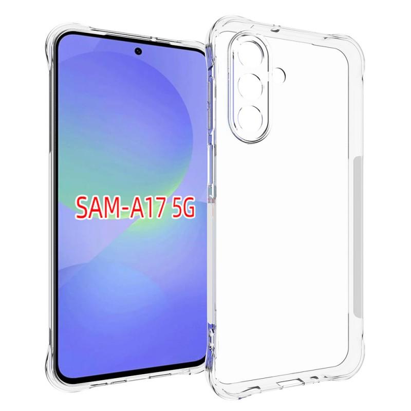 For Samsung Galaxy A17 TPU Case WANLONFENG WL2 Series 2.0mm Phone Cover with 2Pcs Tempered Glass Films