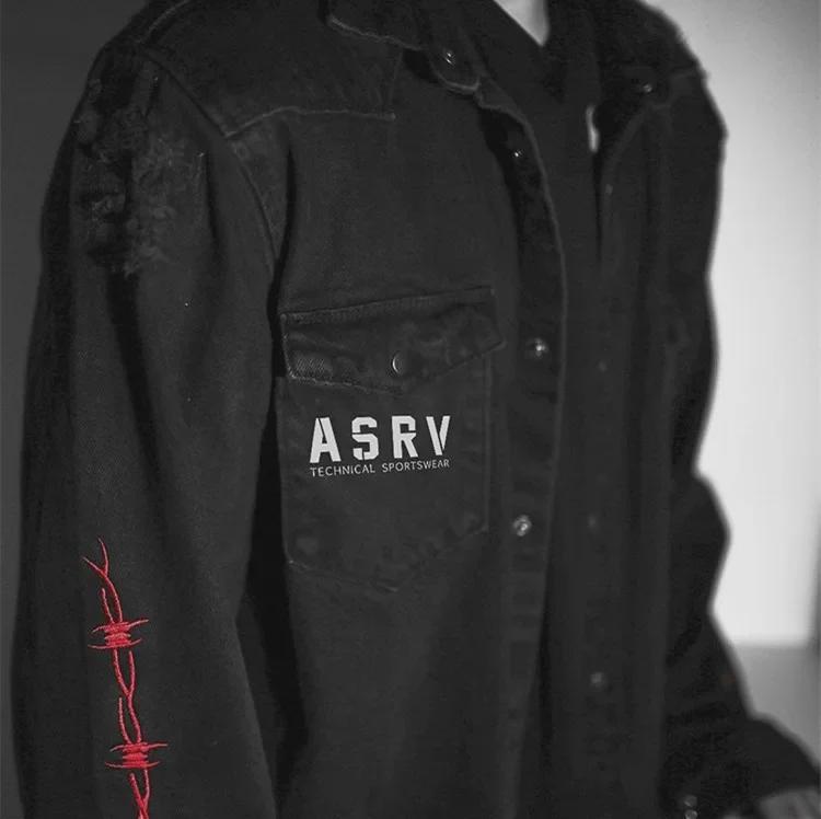 European & American Skull Denim Jacket - Men's Long-Sleeve Lapel Coat, Large Size, Versatile for Spring & Autumn.