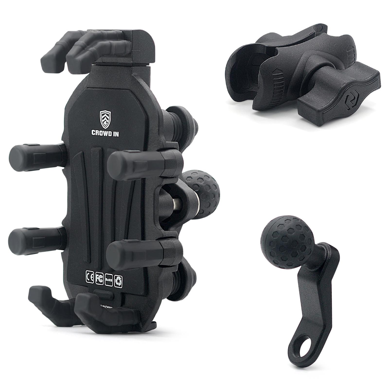 

WUPP CS-1990B1 Motorcycle Rearview Mirror Phone Holder Aluminum Alloy Anti Shake Phone Mount Type A