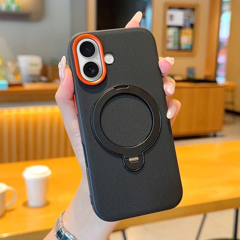 For Apple iPhone 17 17 Pro 17 Pro Max 17 Air  Solid Color Rotating Magnetic Stand Anti-drop and Anti-fingerprint Phone Case