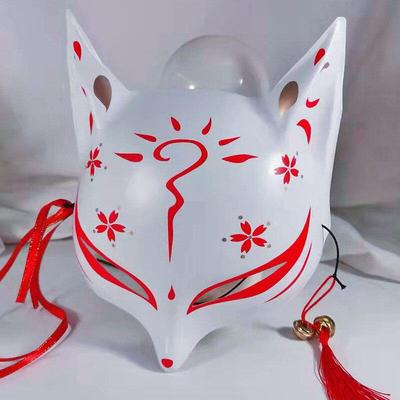 Neue japanische Anime Fuchs Maske mit Quaste Glocken Kirschblüten Katze Maske Cosplay Party Zubehör Maskerade Kabuki Kitsune