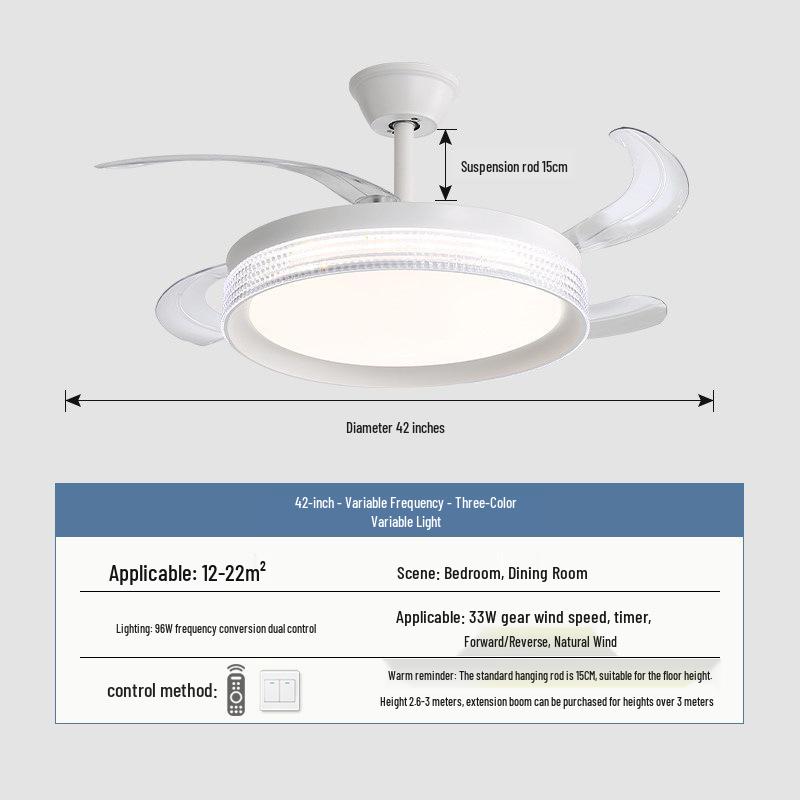 2026 New Model Flush Mount Ceiling Fan with Integrated Light for Living, Dining & Bedroom