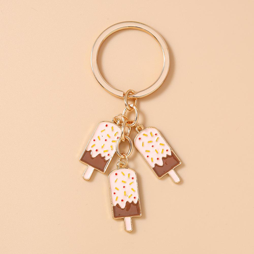 Fashion Ice Cream Keychain Simulation Food Key Ring Pendants for Women Girls Handbag Decor DIY Key Chain Jewelry Gifts