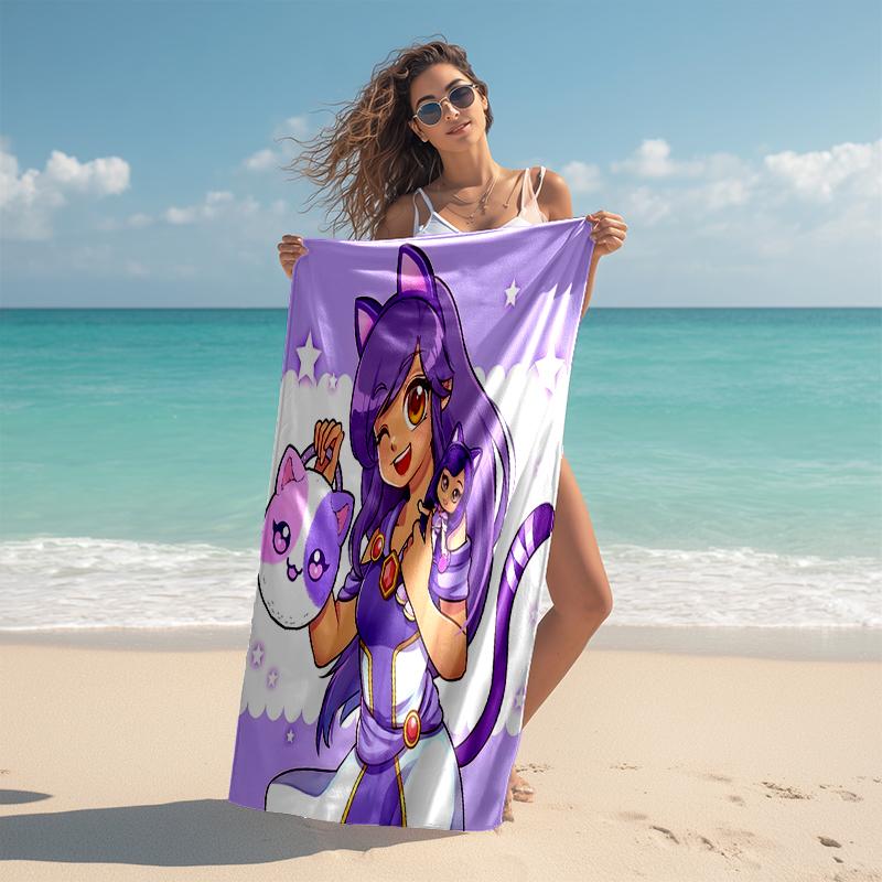 1pc Anime A-AphmauS (3) Beach Towel, Comfortable and Thick, and Swimming/Bath/Picnic/Camping Towel, Suitable for Seaside Beaches