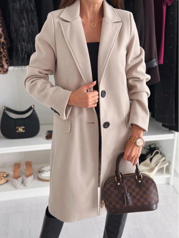 2024 Bestseller Women's Single-Breasted Wool Coat - Autumn/Winter Collection, Simple Long Sleeve, Solid Color