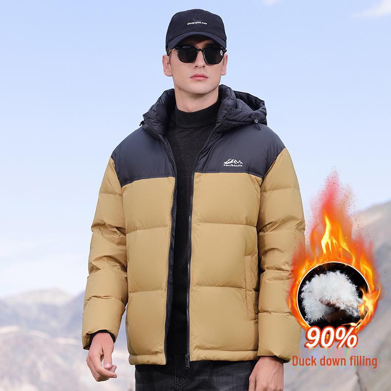 Piumino Corto Invernale da Uomo - 90% Piumino, Spesso e Caldo
