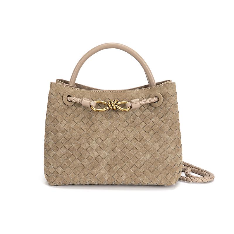 Woven Metal Rope Buckle Multi-Use Tote: Large Capacity Handbag & Crossbody Bag