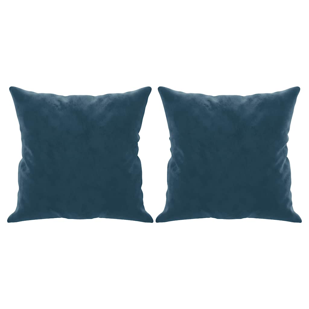 Decorative Cushions 2 pcs. Blue 40x40 cm Velvet