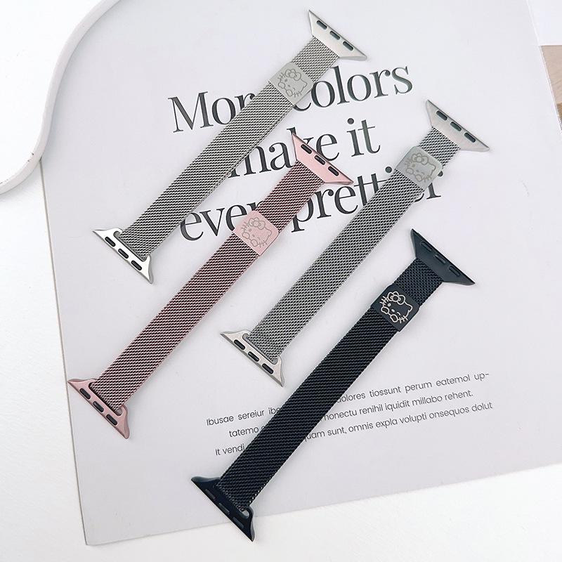 Apple Watch S10 Milanese Kitty Metal Strap: Slim Magnetic Band for Women