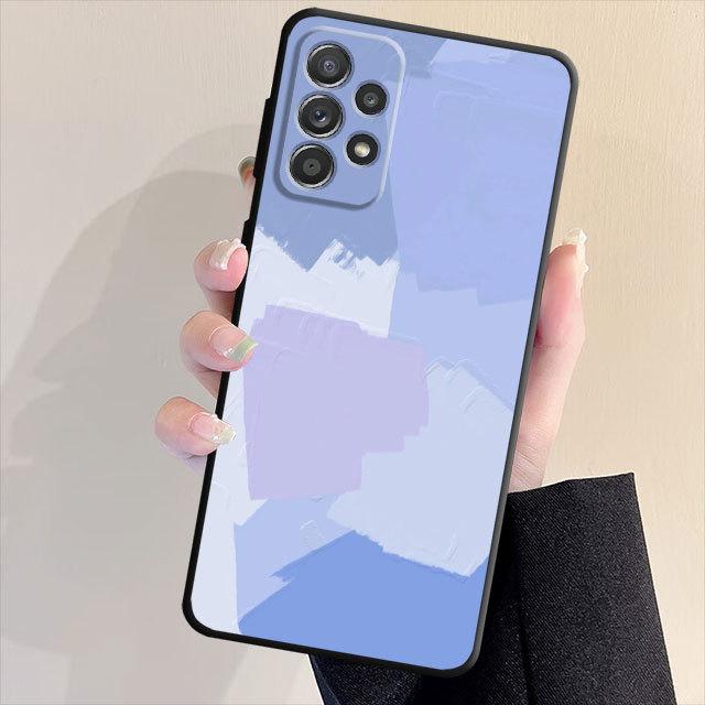 Custodia Nera Opaca Morbida Per Samsung Galaxy A53 A22 A71 A31 A51 A52 A23 A33 A32 A21s A72 A13 A11 A91 A14 Cover Funda Pittura ad Olio