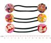 Flower Chirimen Hair Ties Set Japanese Pattern Chirimen Ring Hair Hair Accessories Ball Set 1 Yamabuki Clips/Hair (3 pieces) - Ties/Pony - (2.5cm) -