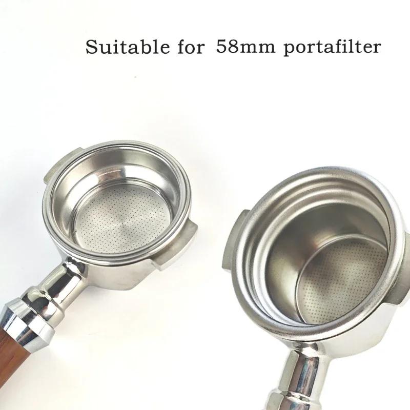 Stainless Steel Espresso Coffee Filter Baskets Reusable 58mm Four-Cups Powder Bowl Home Cafe Coffee Machine Handle Filter Basket