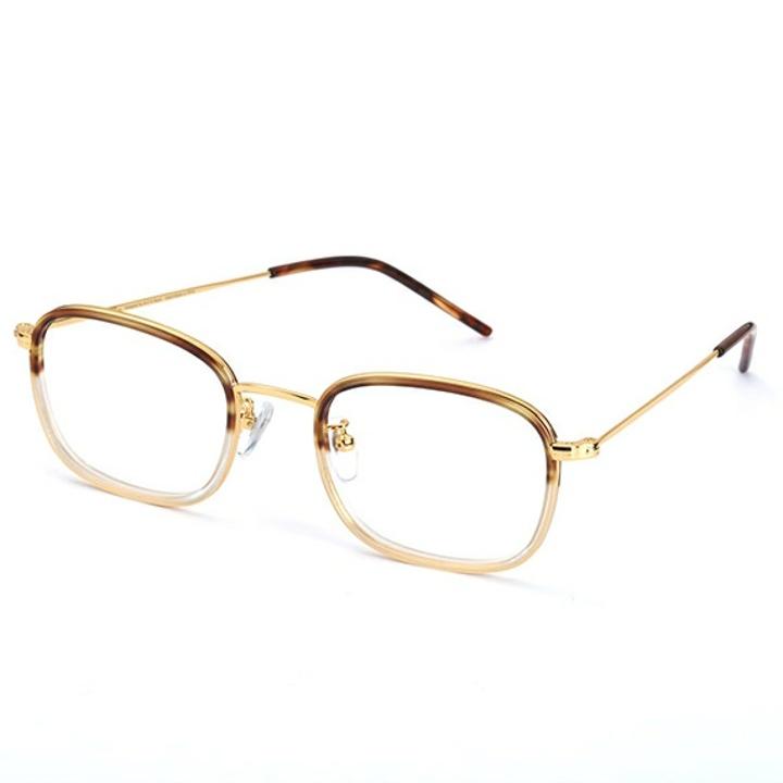 Alloaiweeo [Alo:Ctzen] Ci9710B C2 Classic Soltex Square Two-Tone Leopard/Gold Eyeglass Frames