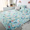 3Pcs Botanical Floral Pattern Bed Sheet Set 100% Cotton Skin-friendly Breathable Bedsheet Sets Home Flat Sheet with Pillowcases
