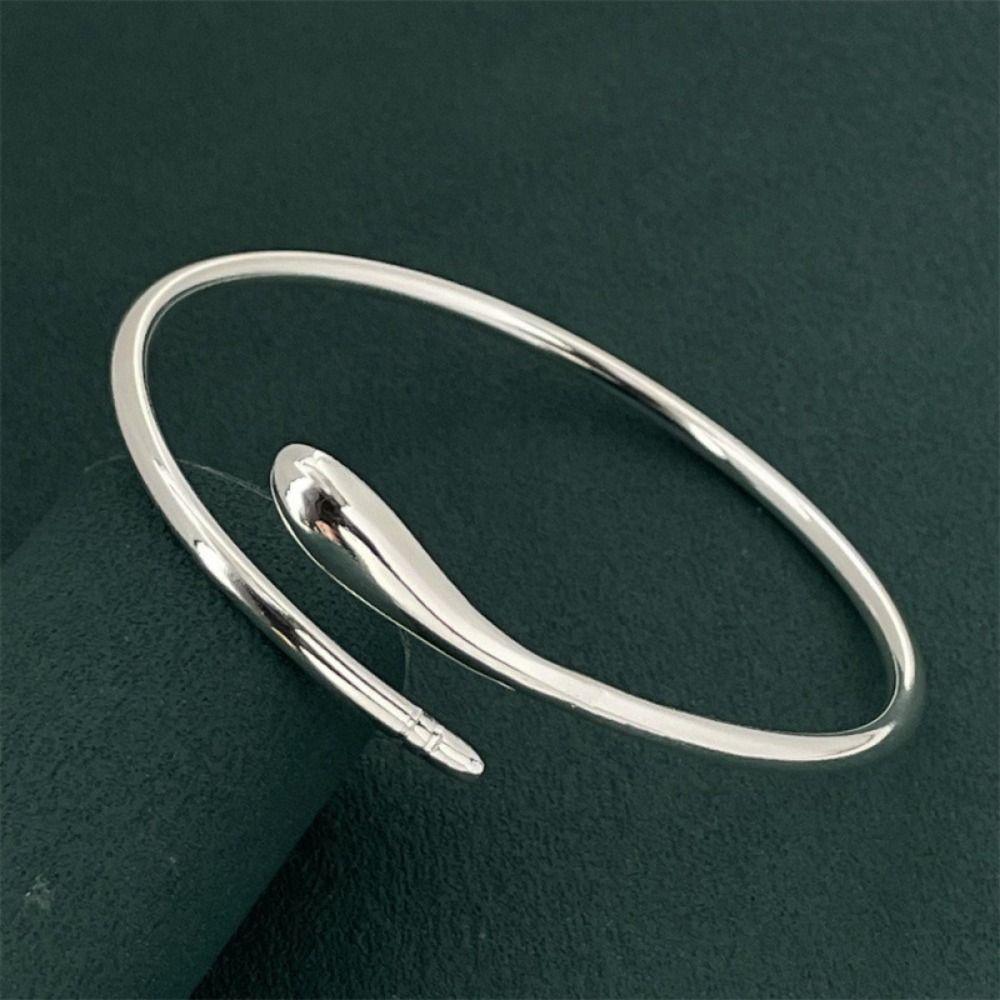 Open Adjustable Snake Bracelet Silver Color Charm Bracelet Fashion Open Bangle  Fashion Accessories